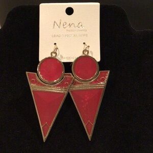 Nena Red and Gold Geometric Earrings